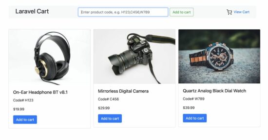 add to cart in laravel
