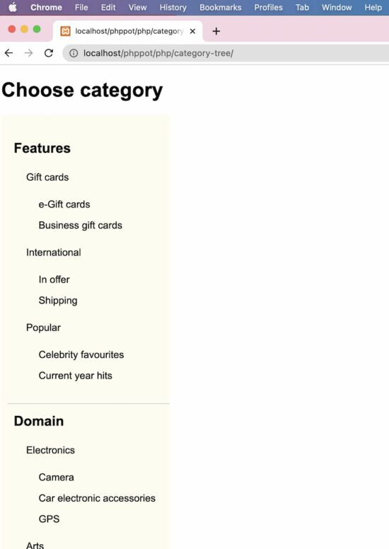 category tree
