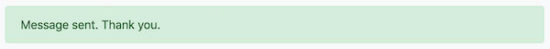 Contact Form Success Response