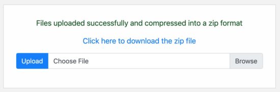 Create Zip File of Multiple Uploaded Files Output