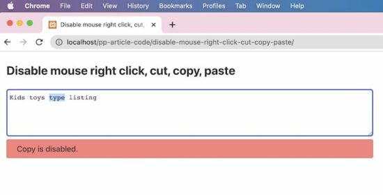 disable cut copy paste right click
