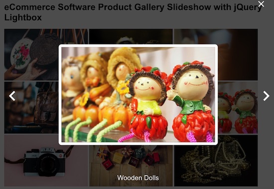 eCommerce Software Product Gallery Slideshow with jQuery Lightbox Output