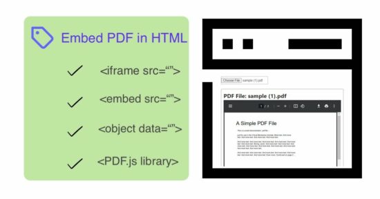 embed pdf in html
