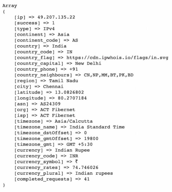 Complete Geolocation Data by IP