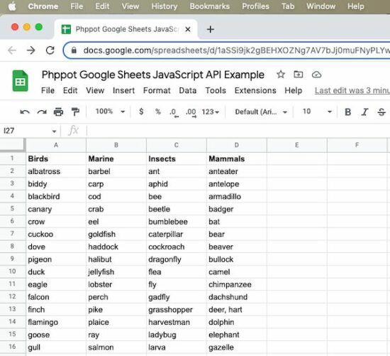 google sheets spreadsheet source