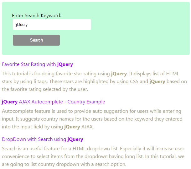 highlight-php-search-result