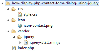 Contact Form Popup File Structure