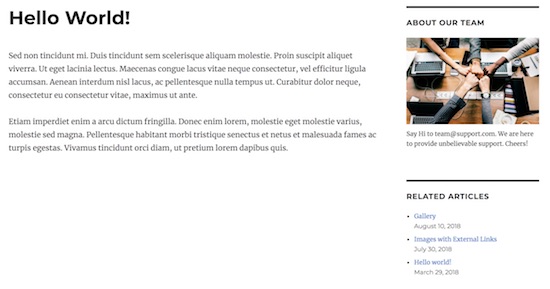 WordPress Sidebar Image Widget Output