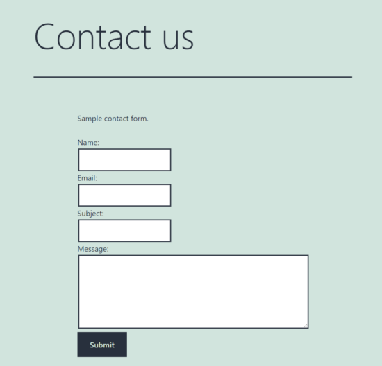 Wordpress Contact Form