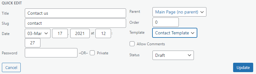 Choose Custom Template in WordPress