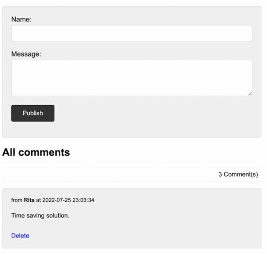 php comments system with delete feature