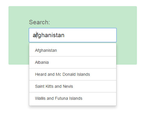 Typeahead using Bootstrap