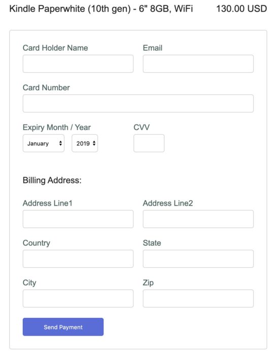 2Checkout Payment Form Output