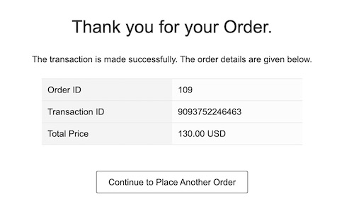 2Checkout Success Response