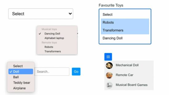 html dropdown list ui