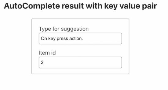 autocomplete result with id