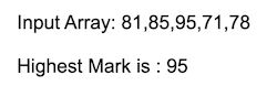 javascript find highest mark