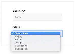 Dependent State Drop-down with Dependent Data