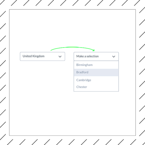 Dependent Drop-down List Wireframe
