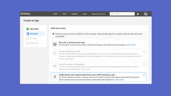 Facebook Auth Permission Usercase Selection