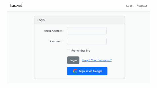 Laravel Social Login Google