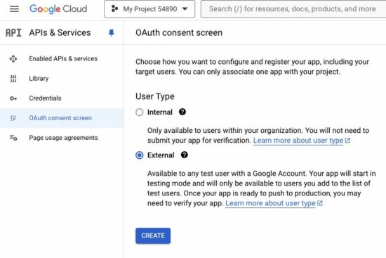 google login oauth consent screen