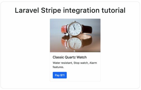 laravel stripe payment page