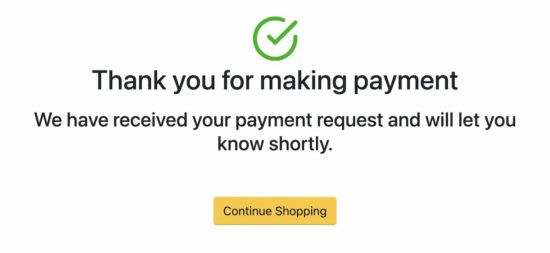 stripe thank you page redirect