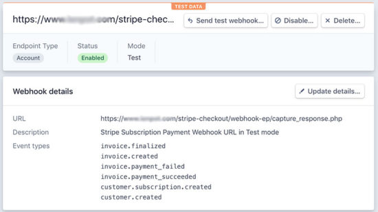 Manage Stripe Webhook