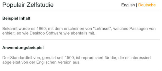 Multi-Language Page Content in German