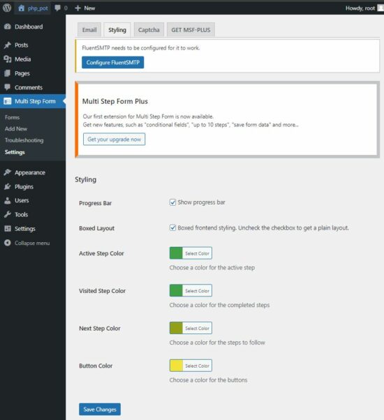 Configure Form Email Style Captcha