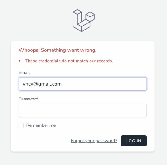 laravel login