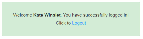 User Dashboard Output