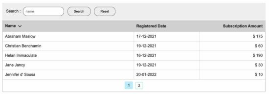 php pagination search output
