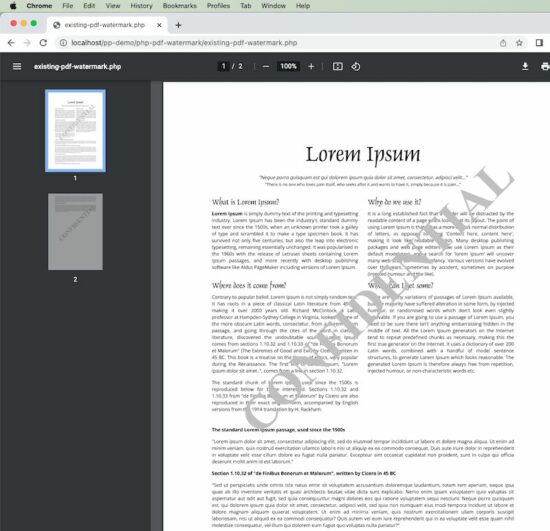 PHP Watermark PDF