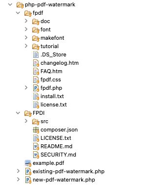 PHP PDF Watermark Project Structure