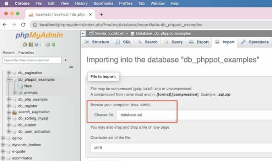 choose import file
