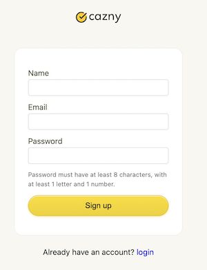cazny signup
