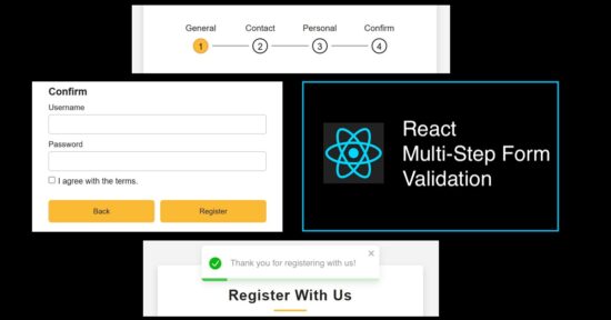 React Multi Step Form Validation Progress Bar
