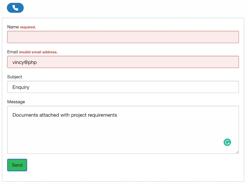 Contact Form Output using Foundation Framework