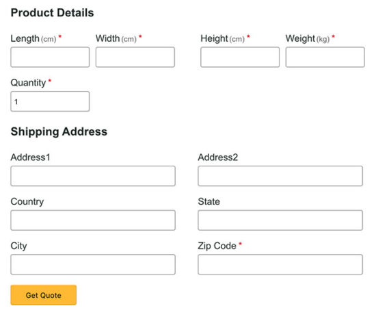 Shipping API Australia Post User Interface