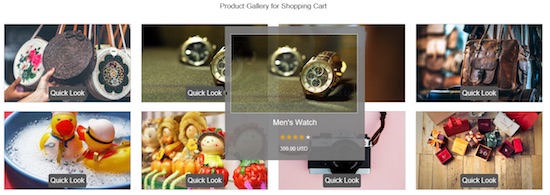 Shopping Cart Software Product Quick View with Bootstrap Tooltip Output