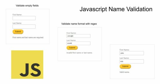 validate name javascript